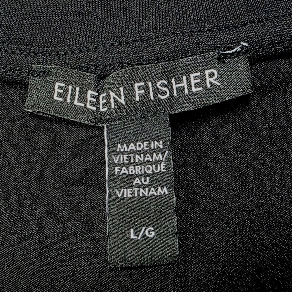 Eileen Fisher Black V Neck Sleeveless Tunic Top Womens Large Lagenlook Soft - Picture 4 of 7